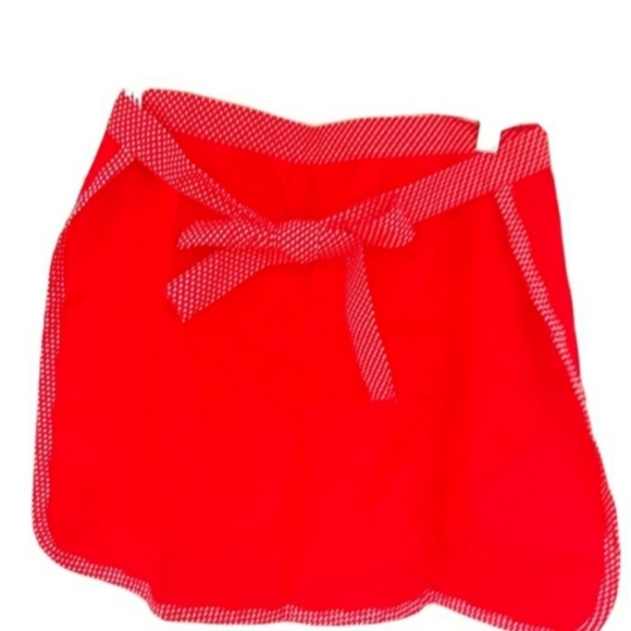 Vintage 80's Stella Olsen Red Christmas Holiday Kitchen 1/2 Apron - Picture 4 of 4